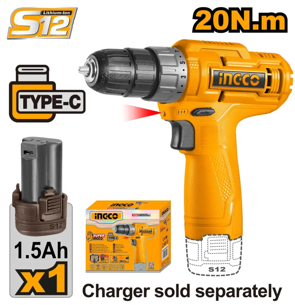 TALADRO INALAMBRICO 12V TIPO C SUPER 