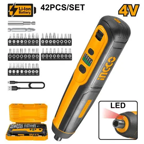 DESTORNILLADOR 42 PZAS RECARGABLE 4V 