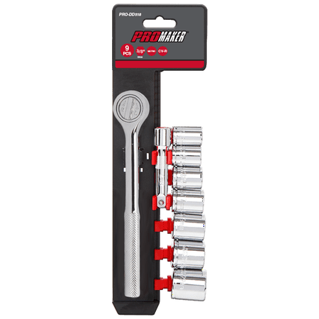JUEGO DADOS MANDO 3/8 9 PZAS SAE (3/8 A3/4) PRO-DD518