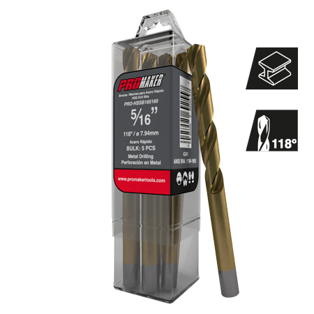 Mecha para metal con punta HSS de 5/16 x Unidad