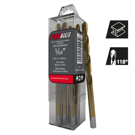 Mecha para metal con punta HSS 5/64 x Unidad